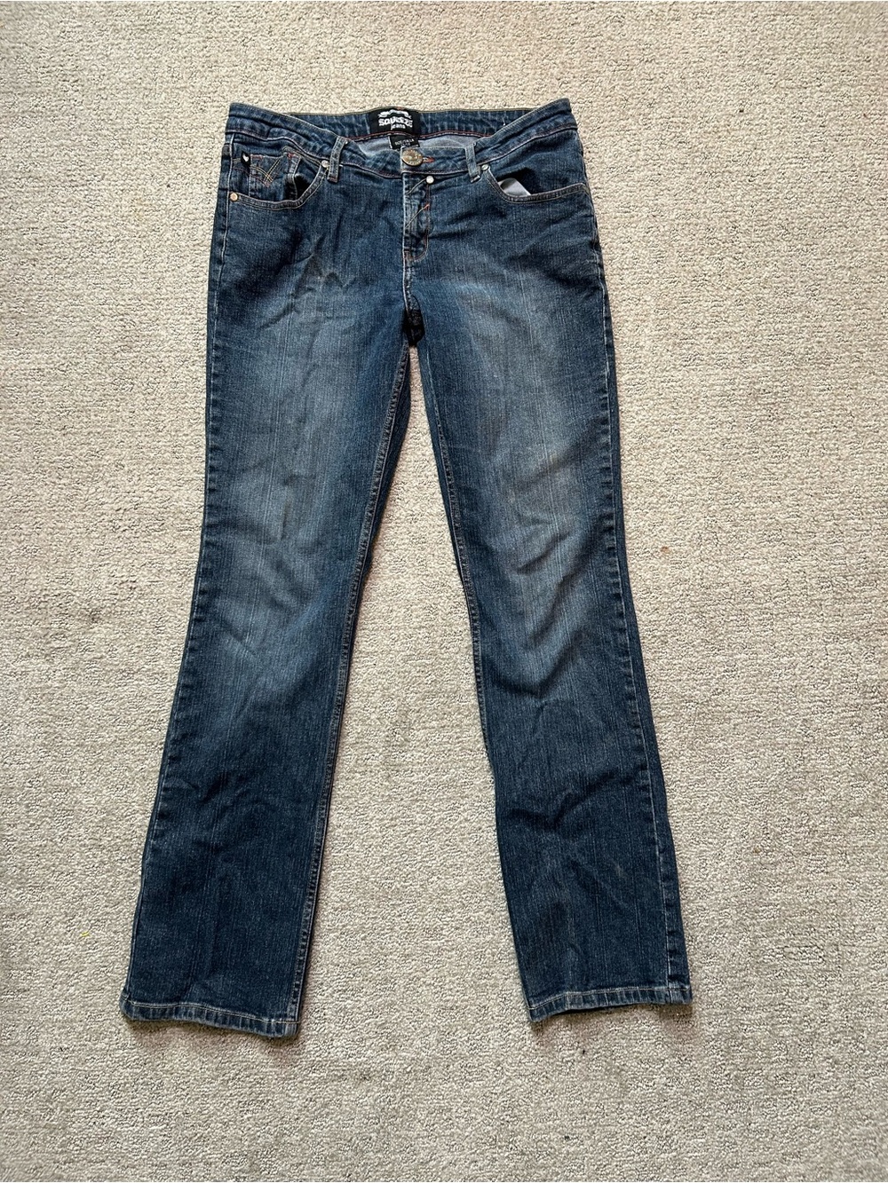 Squeeze Jeans Women’s Denim Jeans - Size Tall A 13/14 - Vintage Y2K Distressed